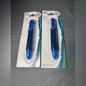 2 New Jot Blue Pens with Metal Tip NWT